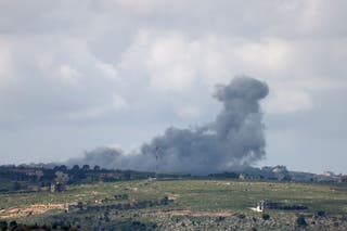 Smoke rises following Israeli strikes in southern Lebanon near the border as seen from the Upper Galilee, in northern Israel